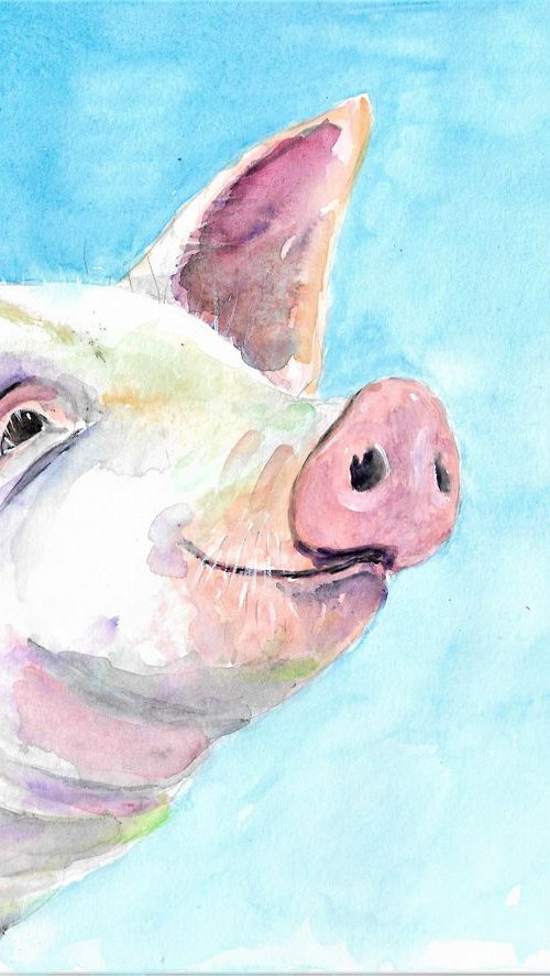 Happy Pig by MARJANSART