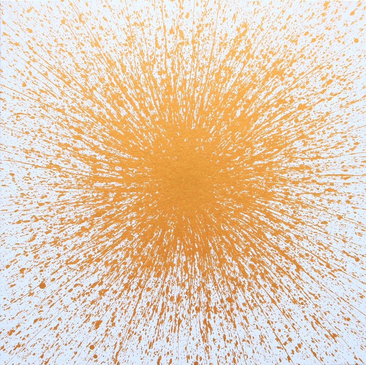 Abstract Acrylic Painting By Isabelle Pelletane, 31 X 31, Gold Star 2, Original Artwork