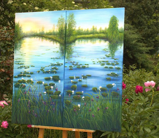 Set of 2 lily pond