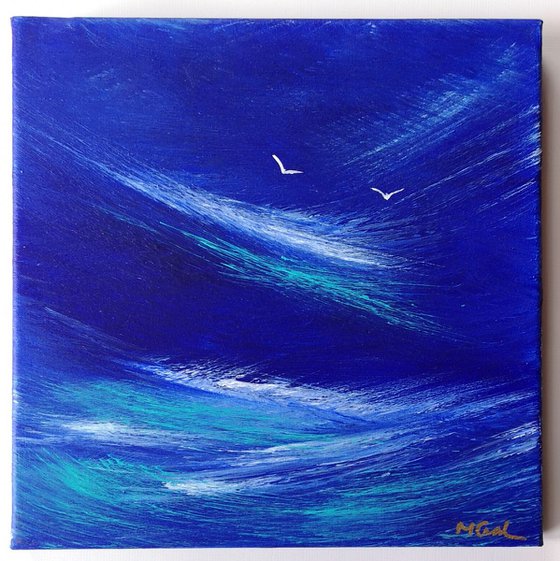 Seascape Blue 1, coast, seascape, blue, small, gorgeous