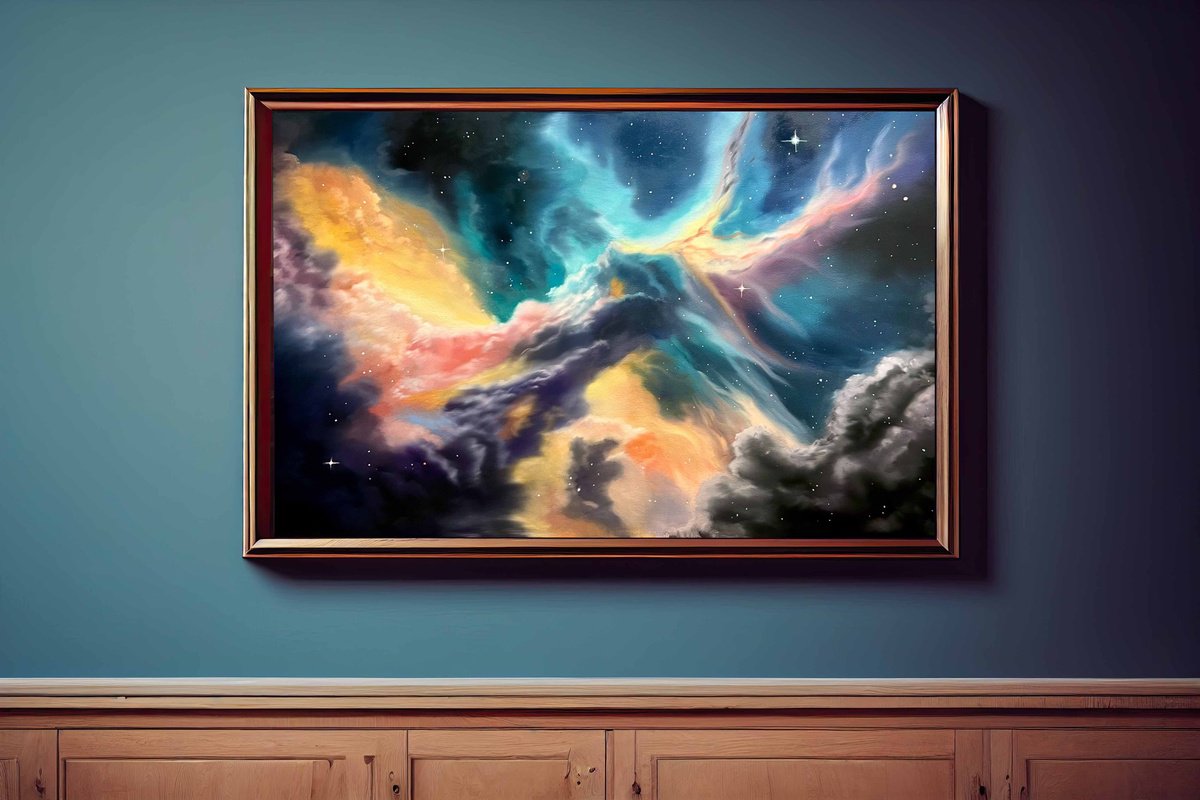 Abstract Oil Painting By Simona Nedeva, 36 X 24", Sleepless Nights, Original Artwork