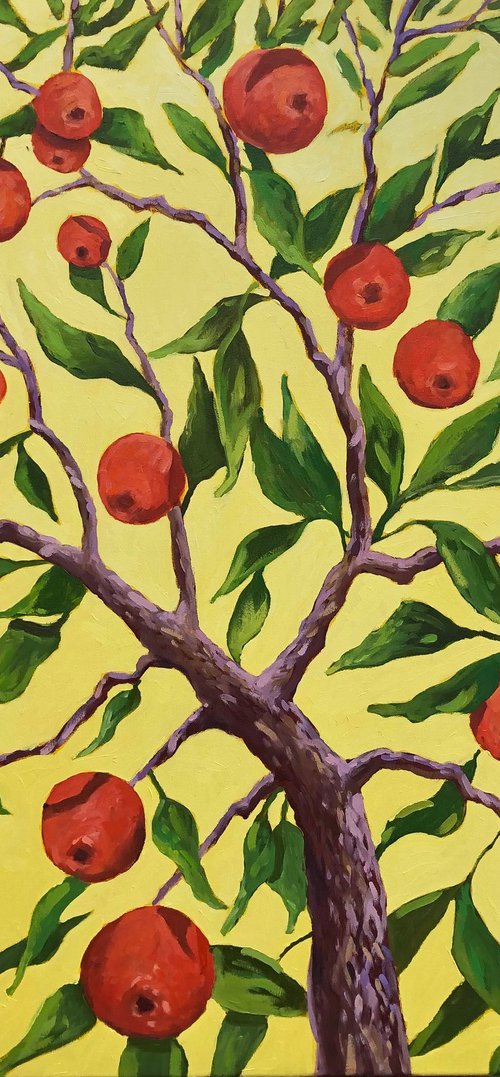 Tree with red apples by Volodymyr Smoliak