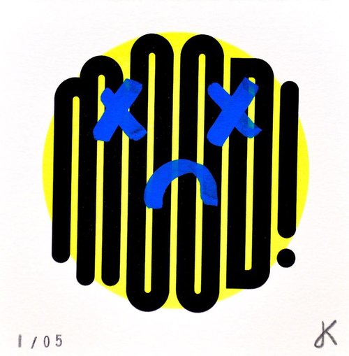 Mini Moods - Dead Sad (Yellow) by James Kingman