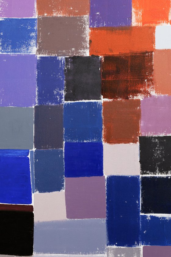Squares / Orange Blue Grey