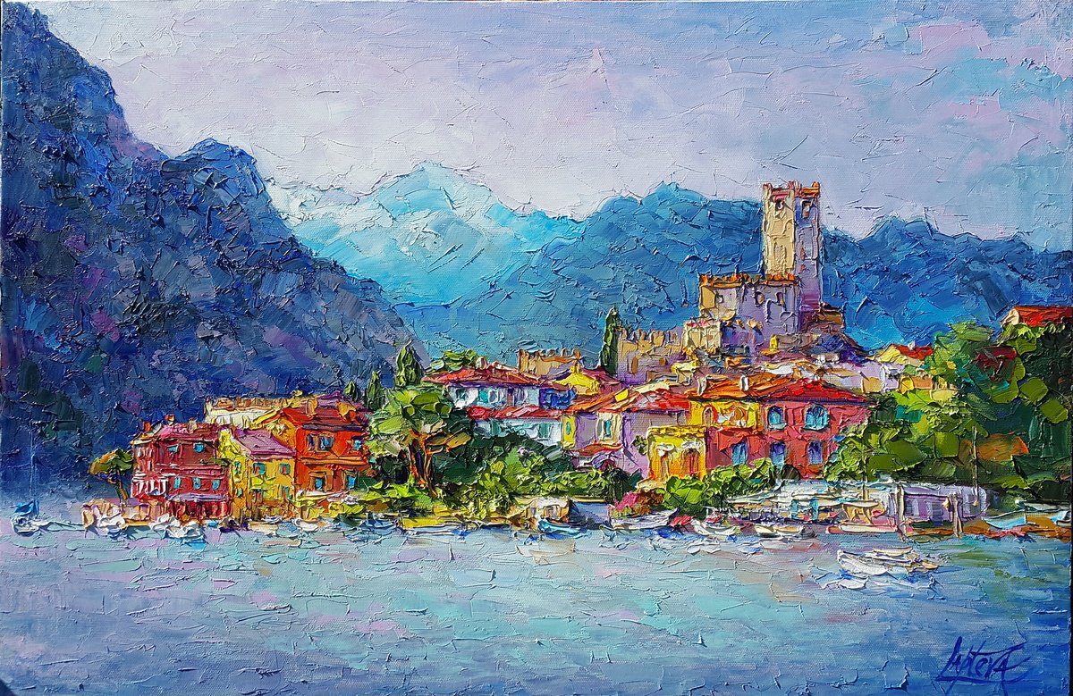 Lake Garda - Malcesine By Viktoria Lapteva, 28 X 18, Artwork For Sale On Artfinder