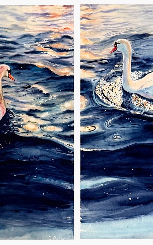 “A Winter Pas de Deux”, diptych by Irina Ponna