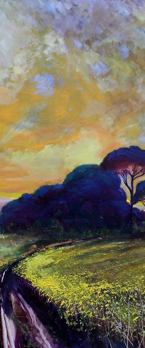 'The Inness Trees' Landscape Oil Painting by Simon Jones