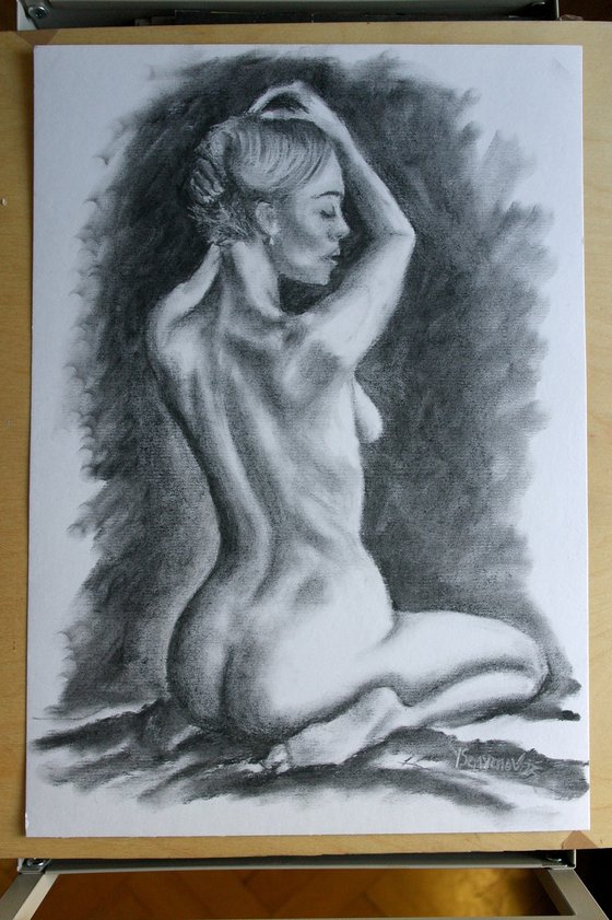 Female Figure #65 Charcoal
