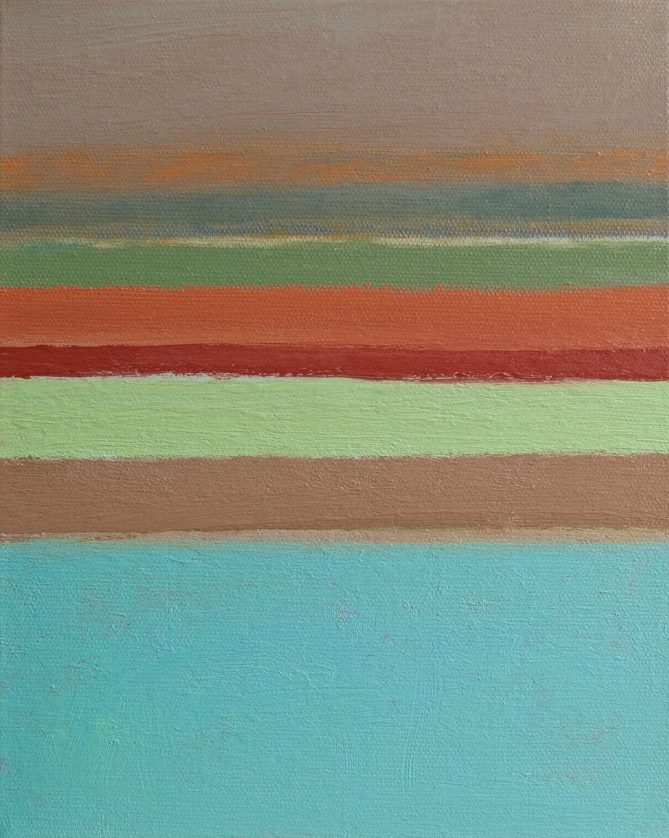 Abstract Landscape Oil Painting By Thomas Hjelm, 10 X 13", Evenfall, Original Artwork