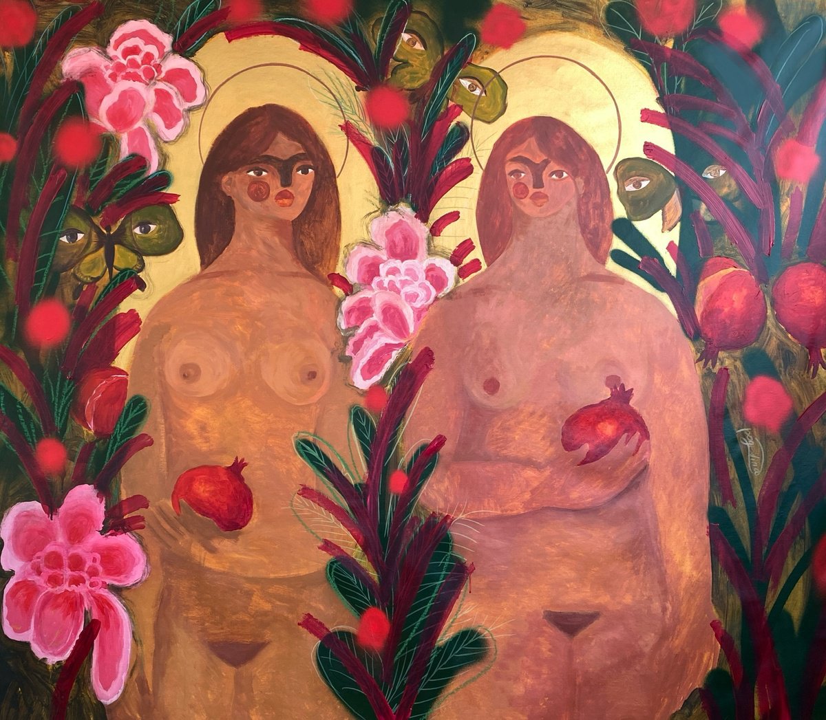 Impressionistic Portrait Acrylic Painting By Dasha Pogodina, 59 X 51, Our Strange Paradise, Original Artwork