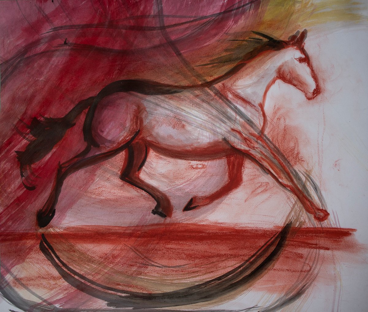 Flying trotting horse by Rene Goorman