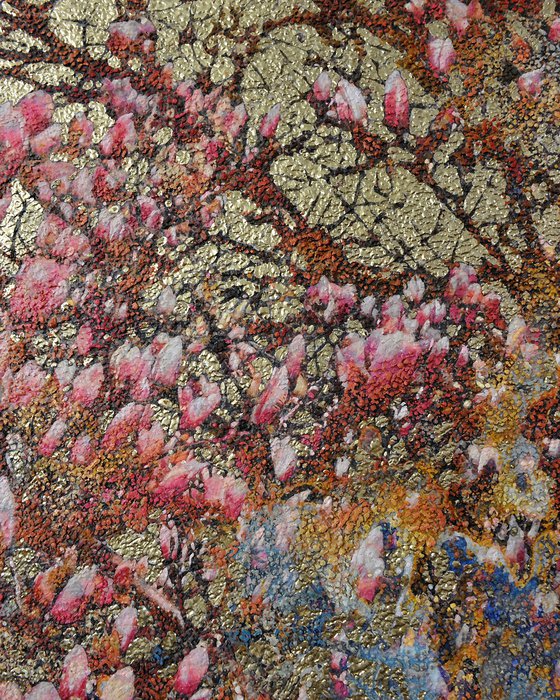 Awakening golden pink magnolia