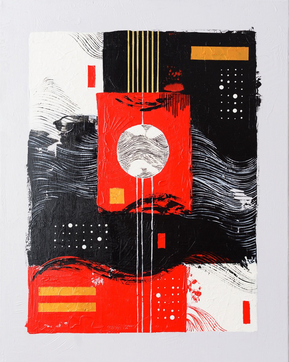 Abstract Acrylic Painting By Anna Shee, 16 X 20, Abstract #8, Original Artwork