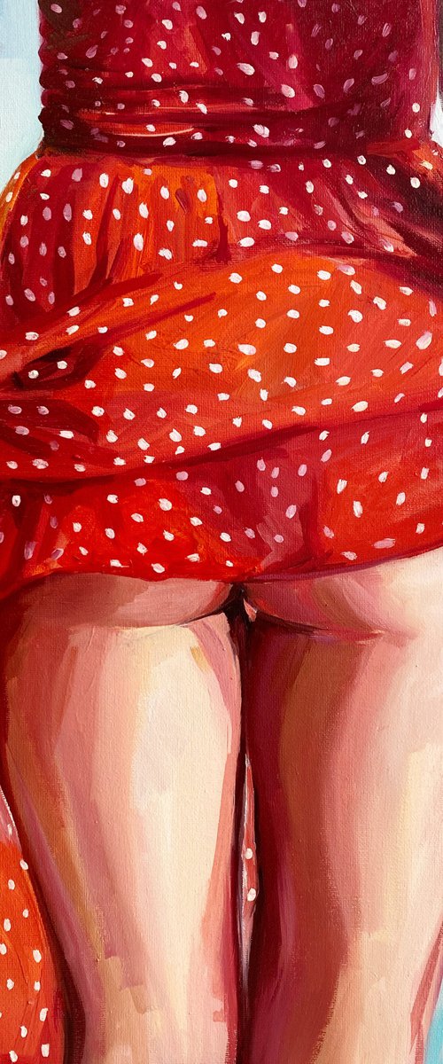 Polka Dress Girl by Sasha Robinson