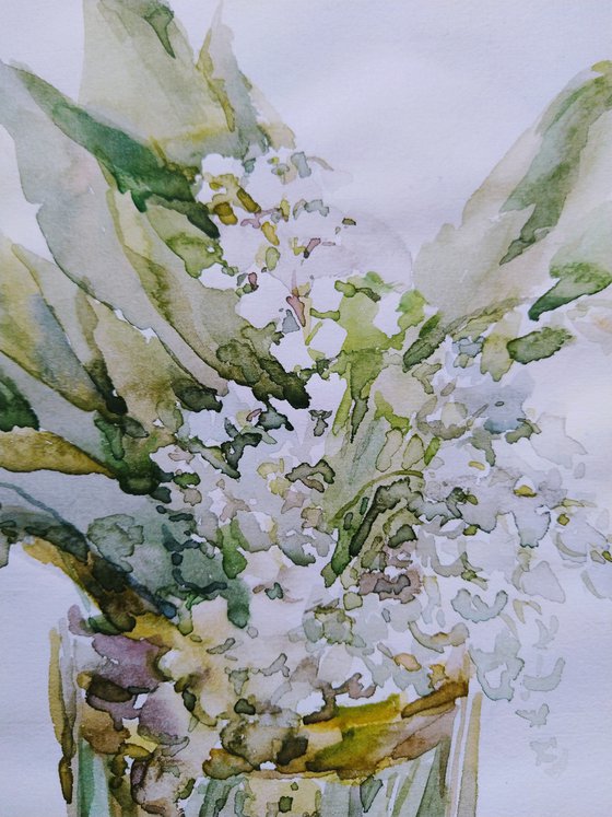 Lilies of the valley. Original watercolour painting