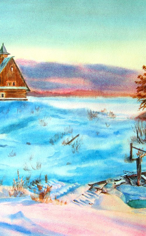 Christmas sunset by Elena Gaivoronskaia