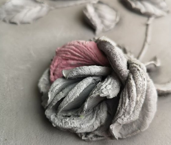 Shades of grey-monochrome rose flower, 30x30x4 cm