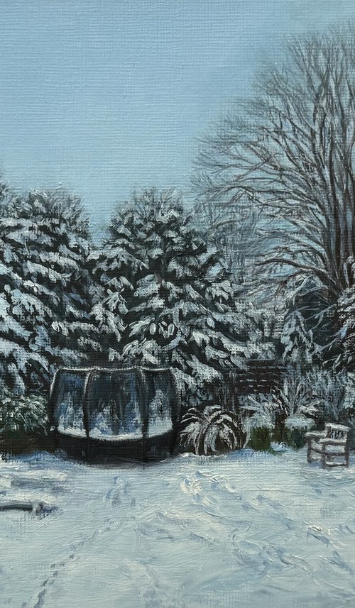 Snow Morning in the Garden by Diana Sandetskaya