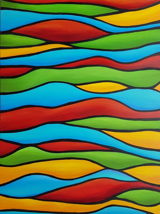 Abstraction Barcelona mood, 60×80 cm, original, FREE SHIPPING