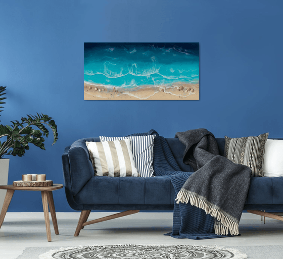 Serenity Beach - Resin on wood