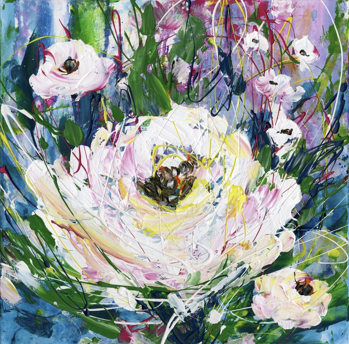  Blooms Of White By Kathy Morton Stanion, 20 X 20, Artwork For Sale On Artfinder