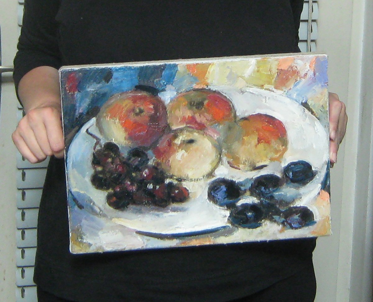 "Still life - Apples, grapes and plums" KOV-52, author: Mato Jurkovic, academic painter