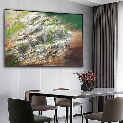 Oxygen 100x150cm Abstract Textured Painting by Alexandra Petropoulou