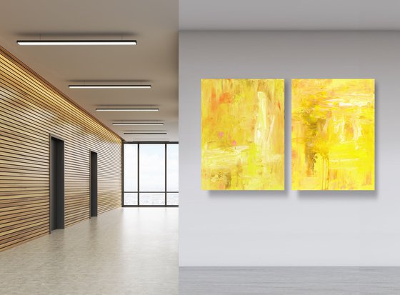 Dreaming Of Summer - diptych - 2 paintings