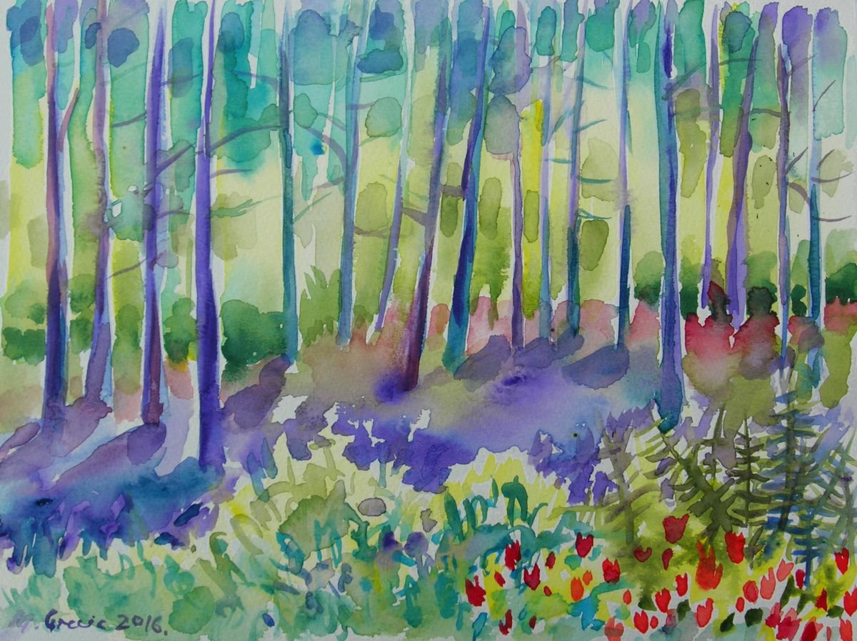 Into the woods - watercolours by Maja Grecic
