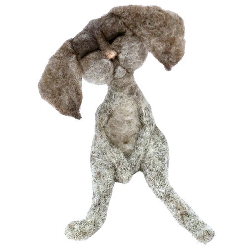 Carot, felted wool rabbit, Les Loufoques series by Eleanor Gabriel