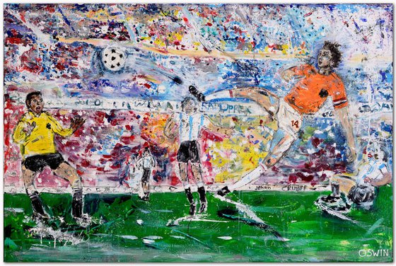 Johan Cruijff: Amazing skills 120 x 80 cm.