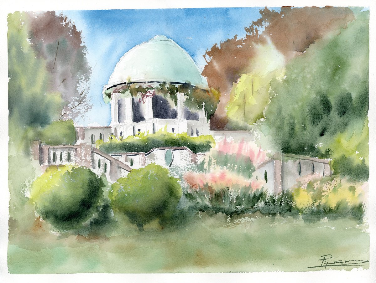 Impressionistic Watercolour , Garden Serenity By Olga Tchefranov (Shefranov), 15 X 11, Artwork For Sale On Artfinder