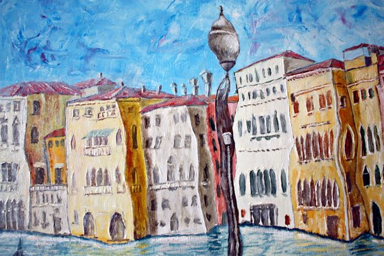 Grand Canal from Erberia field. Venice. Diptych. (Two paintings).Gran Canal desde campo Erberia. Venecia. Diptico.(Dos cuadros).