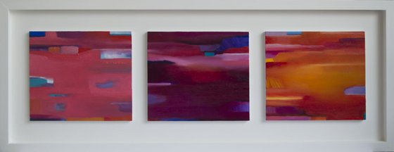 Triptych Abstract Large - Commission for Urbain Bruyere