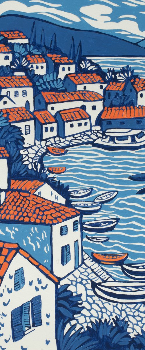 Village by the sea by Kosta Morr
