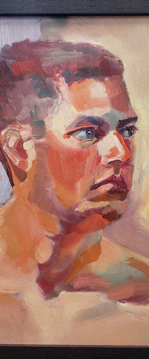 Male Portrait Study by Halee Roth Abstract
