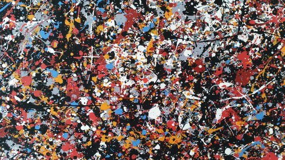 Abstract JACKSON POLLOCK style ACRYLIC Painting on CANVAS by M.Y.