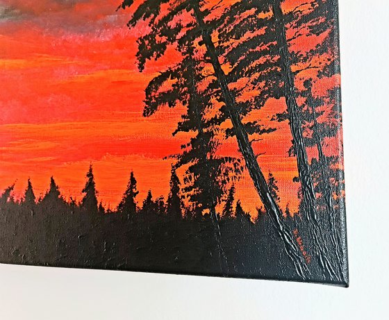 Landscape in red color 1