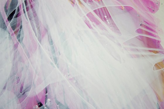 Pink floral abstract painting