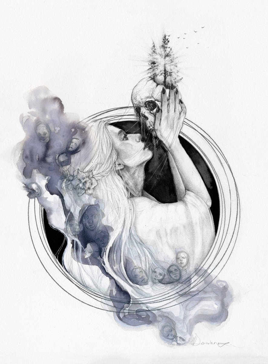 Expressive Portrait Drawing By Doriana Popa, 12 X 16, Touch, Original Artwork