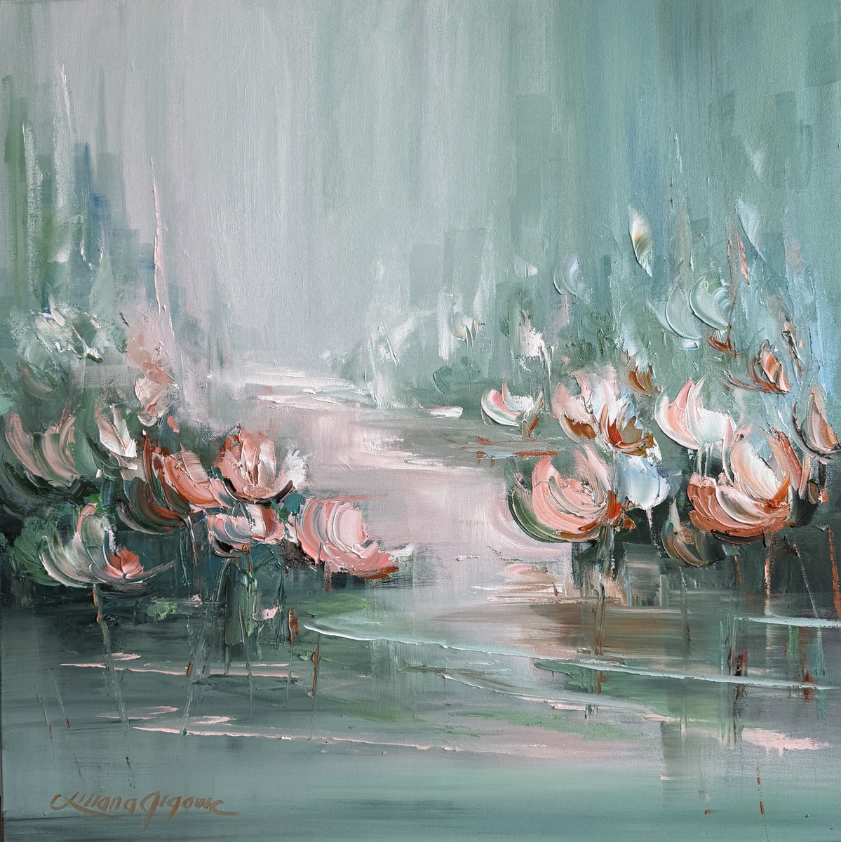 Water Lilies No 200, By Liliana Gigovic, 36 X 36, Artwork For Sale On Artfinder