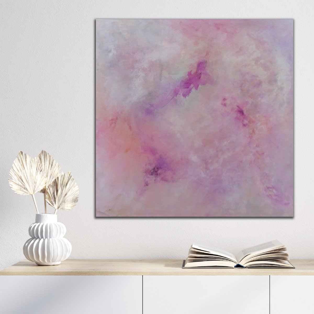 Organic Abstract Acrylic Painting By Kylie Sams, 24 X 24", Ethereal 3, Original Artwork