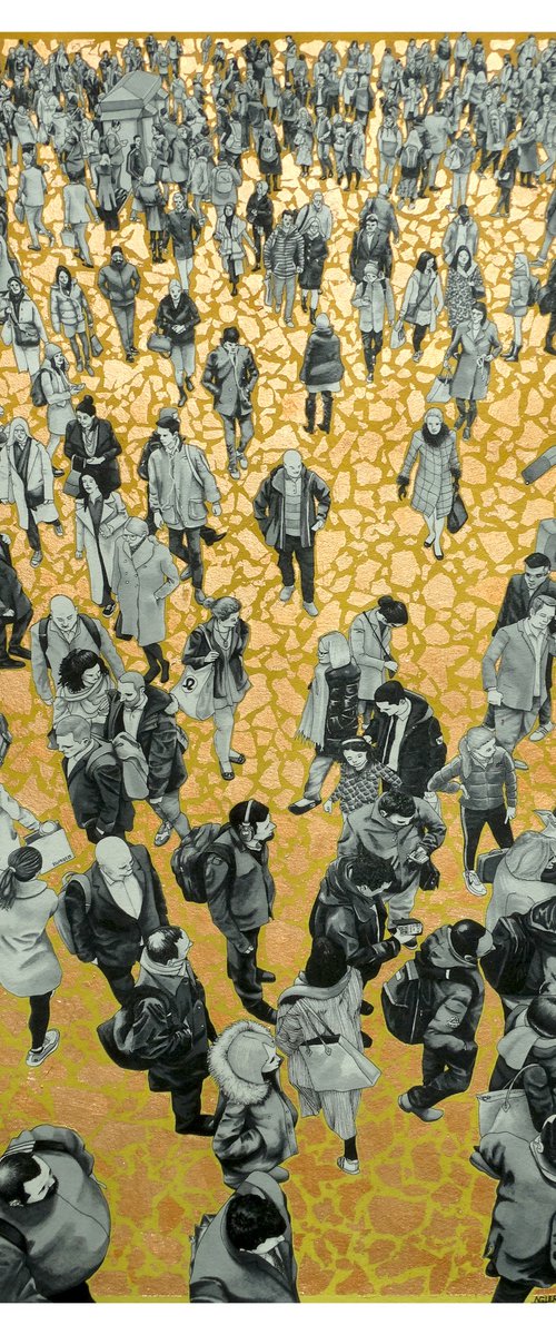 “People At The Station II” (Yellow Gradient and Copper) by Arturo Garcia de las Heras (Agheras73)