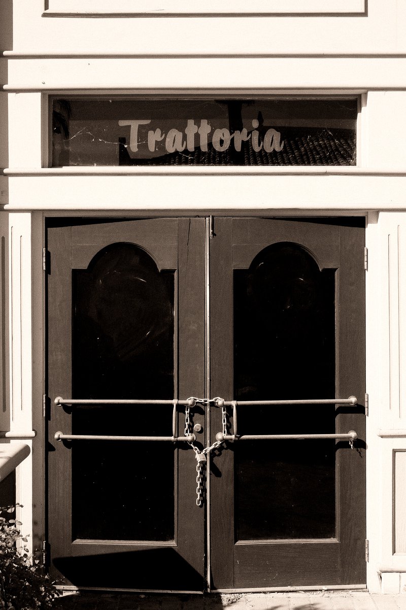 Urban And Pop Photograph , Trattoria Beyond Closed Doors Palm Springs Ca By William Dey, 15 X 22, Artwork For Sale On Artfinder