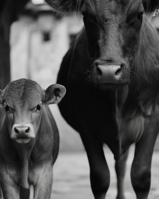 Cow and calf B0805J