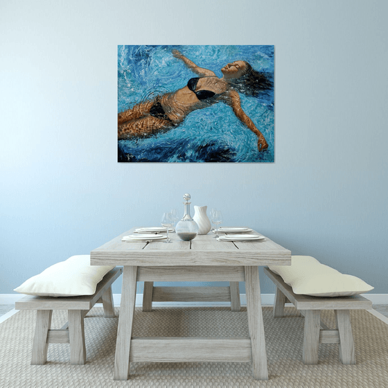 Girl swimming65(48x36 in)