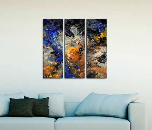 In the Moonlight  Triptych by Areti Ampi