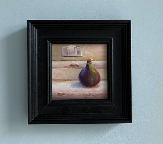 Original Oil Still Life Fig in a Window.