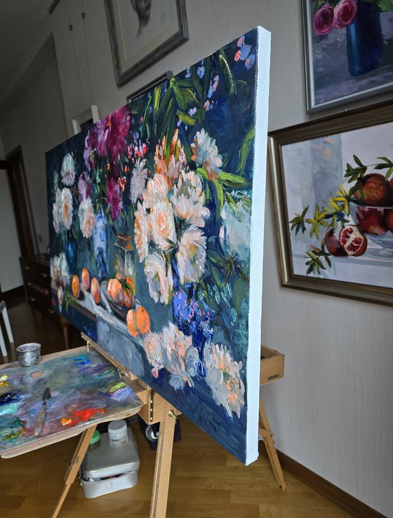 Still Life with Peonies and Oranges