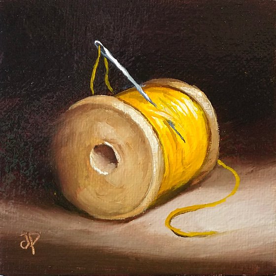 Little yellow cotton reel #2 still life